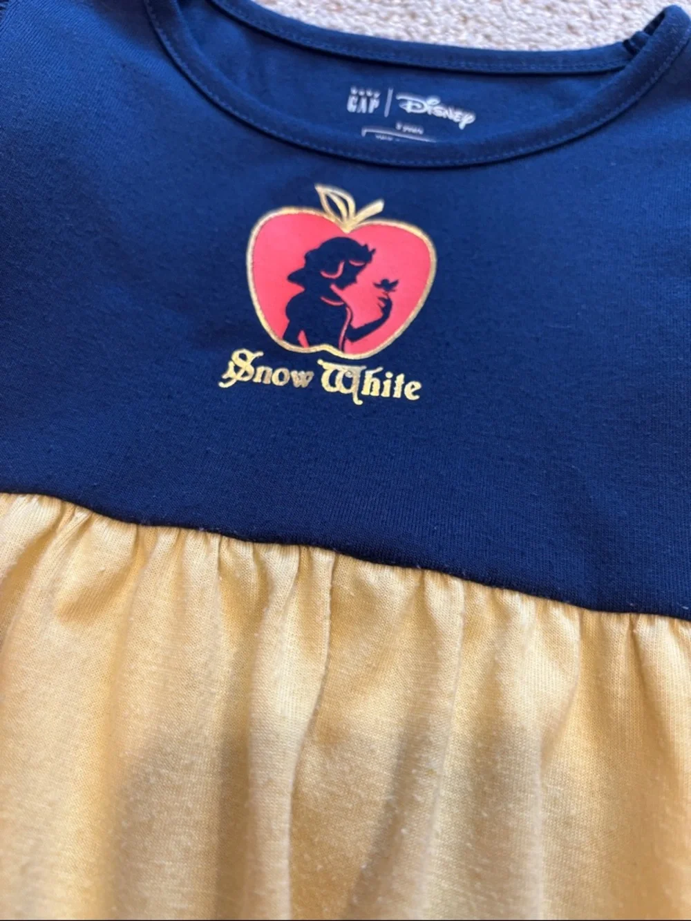 GAP Disney Navy and Yellow Snow White Apple Dress